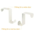 thumbnail image 4 of Over the Door Hooks, 6pack Stainless Steel Door Hangers Hooks, Double Hooks for Hanging Clothes (White), 4 of 5