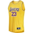 thumbnail image 2 of Men's Fanatics LeBron James Gold Los Angeles Lakers Big & Tall Fast Break Player Jersey - Icon Edition, 2 of 3