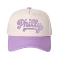 thumbnail image 5 of Philly Letter Embroidered Color Block Trucker Hat Unisex Adjustable Cotton Breathable Fashion Cap for Travel Daily Wear, 5 of 9