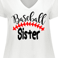 thumbnail image 4 of Inktastic Baseball Sister Women's Plus Size V-Neck T-Shirt, 4 of 5
