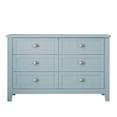 thumbnail image 4 of Dresser for Bedroom, Rustic Storage Cabinet Buffet Table with 6 Drawers and 6 Metal Shell-shaped Handles, Wood Side Table Console Table with Solid Legs for Living Room, Kitchen, Blue, 4 of 7
