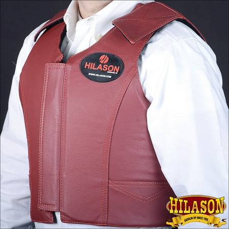 - Hilason Maroon Leather Bareback Pro Rodeo Horse Riding Protective Vest