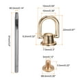 thumbnail image 2 of Uxcell 4pcs Remaches de metal 6.6mm D-Ring con punzón de cuero de 3.5mm para cuero, tono dorado, 2 of 6