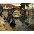 thumbnail image 2 of Thaulow, Fritz 14x12 Gold Ornate Wood Framed with Double Matting Museum Art Print Titled - Washerwomen In The Morning at Quimperle, 2 of 4