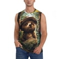 thumbnail image 1 of Balery Jungle Hat Bear Camisetas sin mangas para hombre, absorbe la humedad y protege contra el mal olor.-Small, 1 of 7
