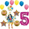 Wonder Woman 5th Birthday Party Supplies Balloon Bouquet Decorations