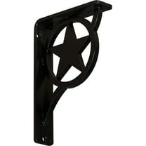 Ekena Millwork 1 1/2"W x 5 1/2"D x 8"H Austin Wrought Iron Bracket, (Single center brace) (4-Pack)