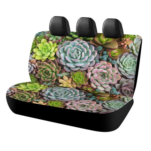 Plantas Suculentas-theme Car Rear Seat Covers Back Elastic Flexible Car Seat Covers Decorative Fits Most Cars 120x59x76cm