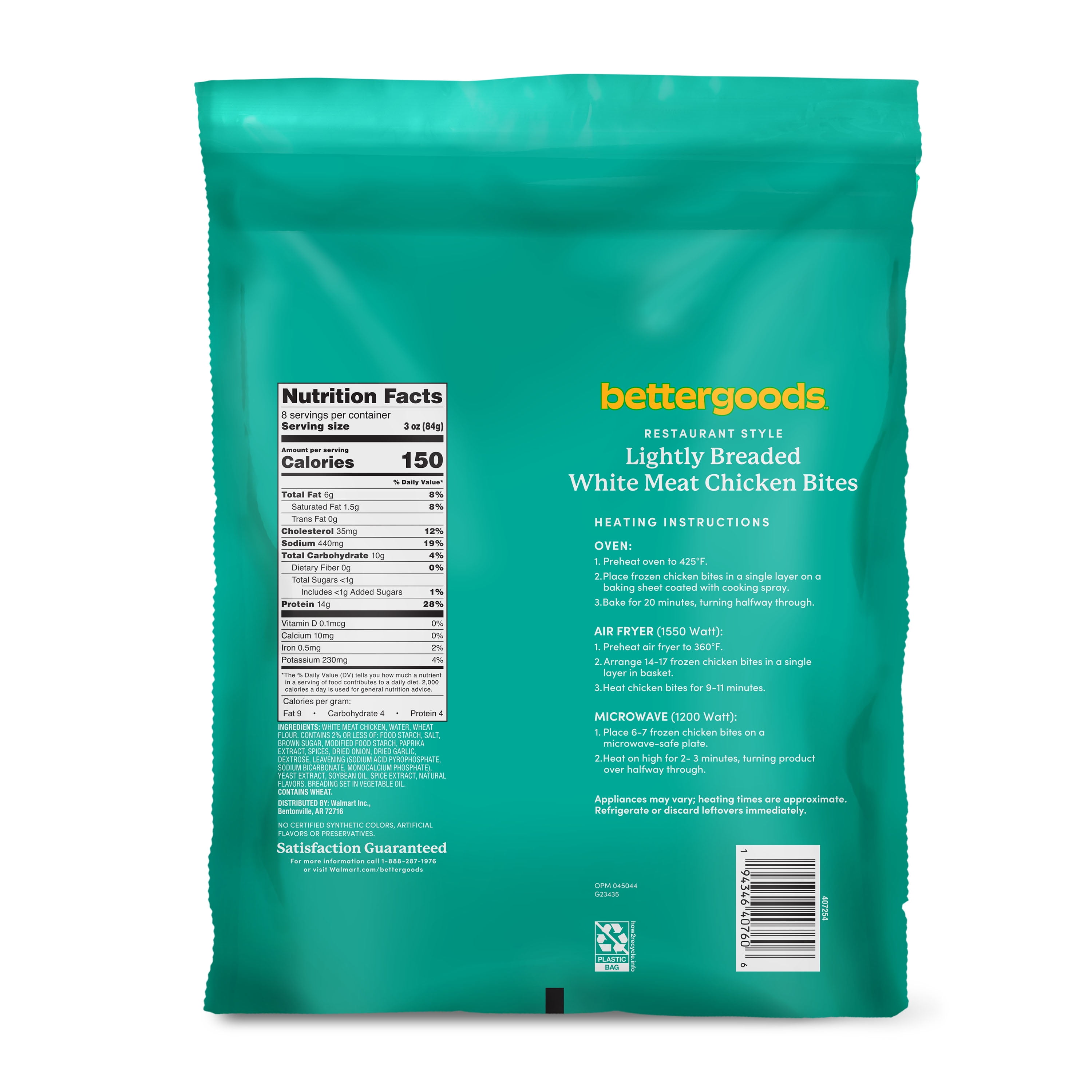 bettergoods Restaurant Style Lightly Breaded White Meat Chicken Bites, 24 oz (Frozen)