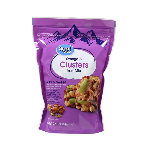 Great Value Omega-3 Clusters Trail Mix, 22 oz - Walmart.com - Walmart.com
