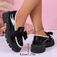 thumbnail image 5 of Hurxie Bow Loafers for Women's Patent Leather Chunky Heel Dress Shoes Elegant Round Toe Platform Casual Work School Shoes for Business Office Everyday Wear Black 6, 5 of 8