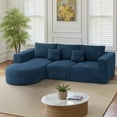thumbnail image 2 of Hawsaiy Canapé Sectionnel Modulaire de 104 Pouces avec Méridienne en L, Canapé-Lit Sectionnel Moderne Nuage avec Assise Profonde, Canapés à Compression en Éponge, Aucun Assemblage (Tissu Côtelé Bleu), 2 of 8