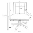 thumbnail image 2 of Linon Chaise de Bureau en Bois Rembourrée Brodée Grise, 2 of 19