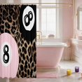 thumbnail image 3 of Erosebridal Eight Ball Shower Curtain 72Wx72L Crimson Bathroom Curtain, Crimson Leopard, 3 of 5