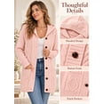 thumbnail image 4 of Eytino Hooded Cardigan Sweaters for Women Long Sleeve Button Down Knit Sweater Coat Outwear with Pockets, 4 of 9