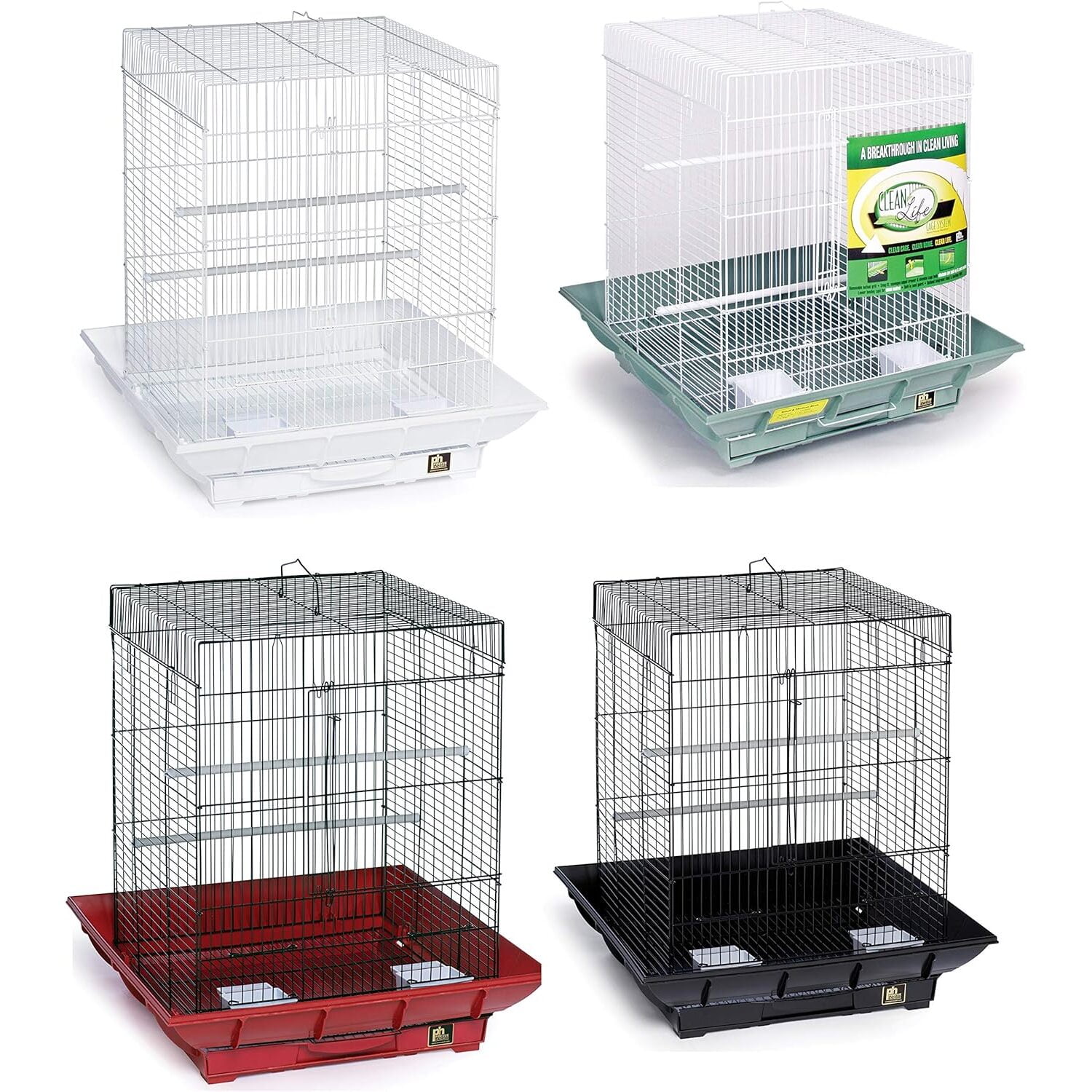HomeStock Mountain Majesty Clean Life Bird Cage with Spacious Interior, Durable Build, Easy-to-Clean Features, and Secure Design for Birds' Comfort-Color:Red