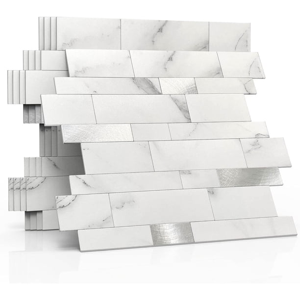 MOFIT Pegatina De Pared 3d Azulejos Adhesivos Cocina Baño Mosaico Marmól,Pvc Decorativo Textura Pared De Piedra Paneles De Pared