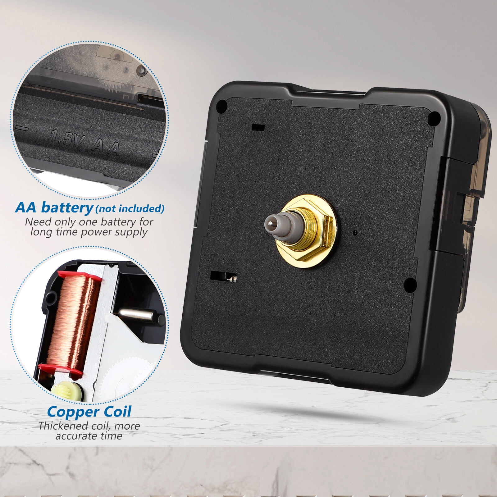 Quartz Clock Movement Replacement Battery Operated Clock Mechanism DIY