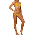 thumbnail image 4 of INSPIRE CHIC Women's Halter Tie Side Bikini Sets, 2 Piece Low Waist Triangle Bottom Basic Swimsuits Bathing Suit Large Yellow, 4 of 5