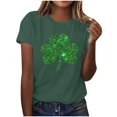 thumbnail image 2 of St. Patrick's Day Shirts Women Crew Neck Shamrock Clover T-Shirts Irish Festival Graphic Tee Tops, 2 of 8
