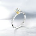 thumbnail image 4 of Gem Stone King 925 Silver and 10K Yellow Gold Lab Grown Diamond Women Engagement Ring Set with 5mm Round Sky Blue Aquamarine (0.68 Cttw, Size 7), 4 of 4