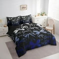 thumbnail image 3 of Homewish Kawaii Bowtie Bedding Comforter Set 7 Pieces for Girls,Gradient Black Blue Full Bedding Set Lightweight,Abstract Ombre Fitted Sheet Flat Sheet,Luxury Bedroom Decor,Reversible, 3 of 8