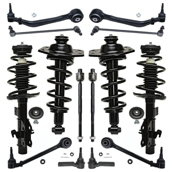 Detroit Axle - Front and Rear Struts w/ Coil Spring   Lower Control Arm   Sway Bars Tie Rod Suspension Kit for 2011-2012 Chevrolet Camaro 3.6L