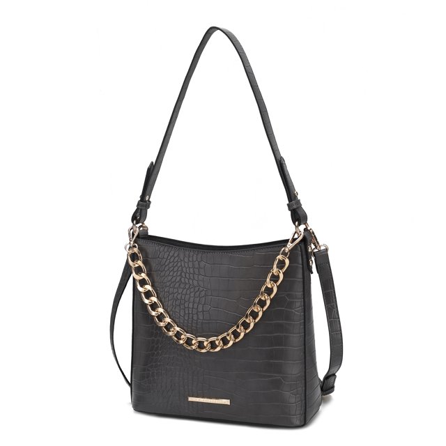 Bolso de hombro Faux Croc