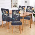 thumbnail image 2 of Yayeee 2 Pack Dining Chair Covers Stretch Parson Chairs Slipcovers Seat Protector, Black Record, 2 of 6