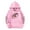 Pink, variant on Toddler Kids Hooded Sweatshirt Girls Pullover Football Print Casual Warm Lined Hoodie Clothes Black Size 3-4T