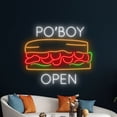 thumbnail image 5 of Handmadetneonsign Po'boy Open Neon Sign, Open Po-boy Wall Art Decor, Food Restaurant Wall Decor, 5 of 5