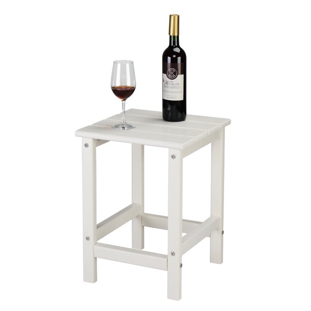 Mesa Auxiliar Zimtown HDPE de 14 Pulgadas Color Blanco