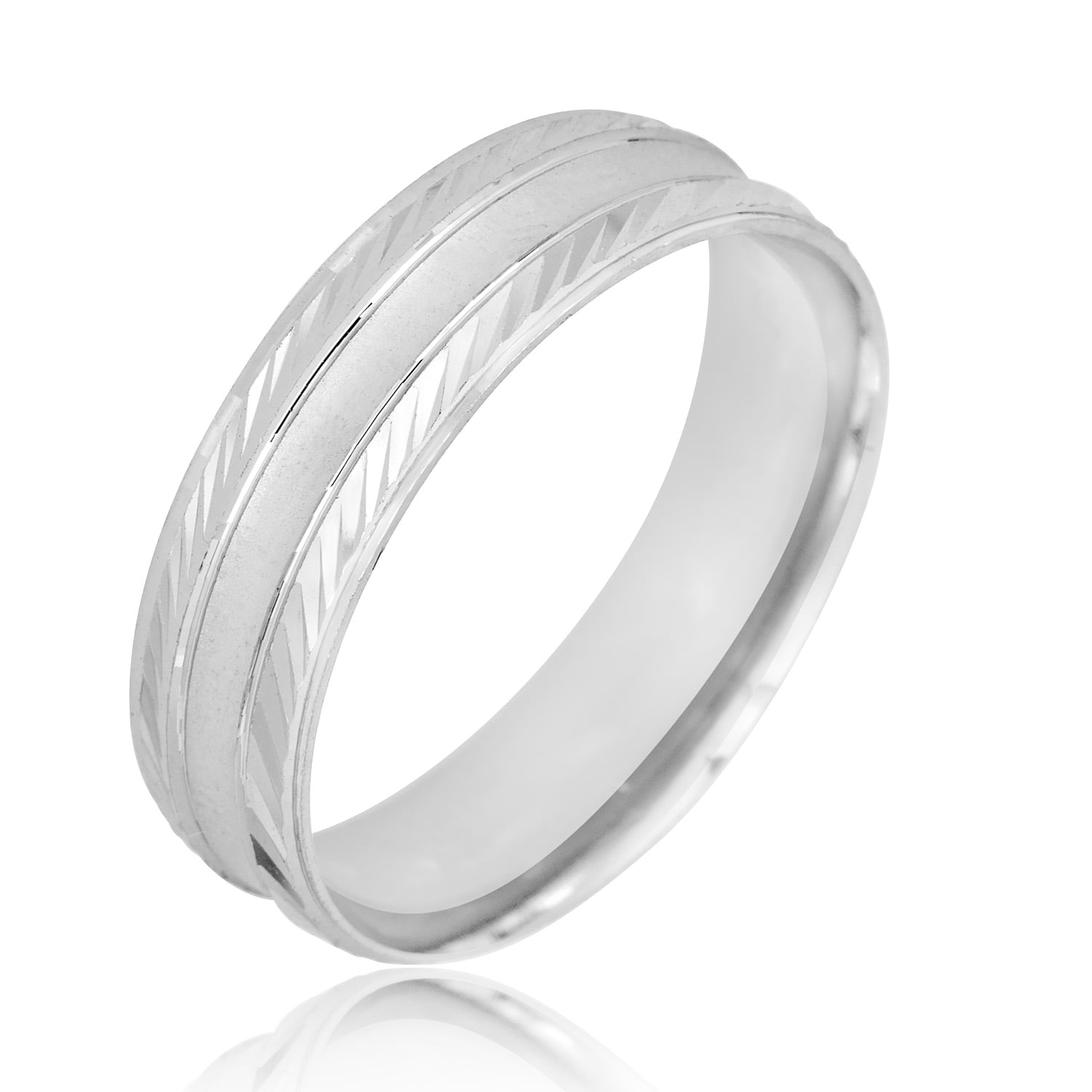 AVORA JEWELRY 925 Sterling Silver Men's 6mm Brushed