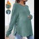 thumbnail image 4 of Camiseta de Maternidad de Larga para Mujer, Top Deportivo, Túnica, Atuendo para Mamá. Verde M, 4 of 10