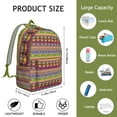thumbnail image 5 of Waterproof Tribal Style Backpack for Women, Casual Lightweight Daypack with Reinforced Straps and Artistic Bohemian Print, 5 of 5