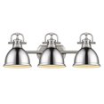 thumbnail image 2 of Golden Lighting 3602-BA3 PW-CH Duncan 3 Light Bath Vanity in Pewter with a Chrome Shade, 2 of 3