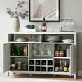 thumbnail image 4 of OAKHAM Bar Cabinet with Wine Rack, Wine Bar Buffet Cabinet with Storage, Liquor Bar Buffet Sideboard, Pale Oak, 4 of 11