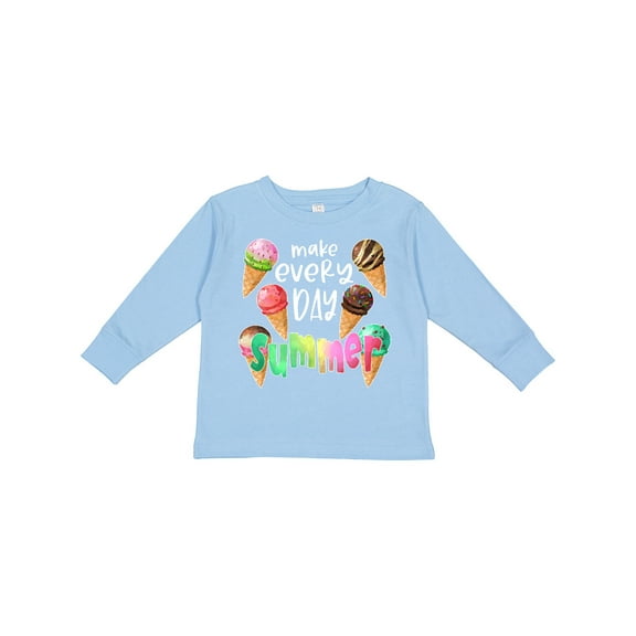 Inktastic Make Every Day Summer Ice Cream Cones Boys or Girls Long Sleeve Toddler T-Shirt