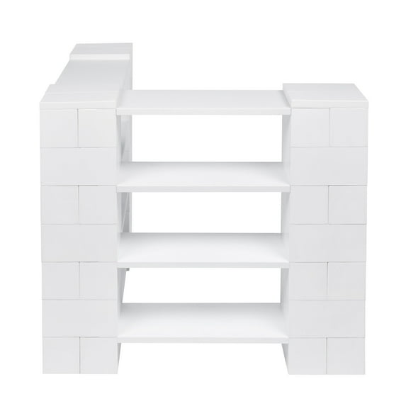 EverBlock 4 Level Corner Shelving Kit A | For Office, Playroom & Bookshelves | Giant Building Blocks | Easy to Connect & Reuse | Indoor & Outdoor Use | Build Displays & Structures | Light Blue