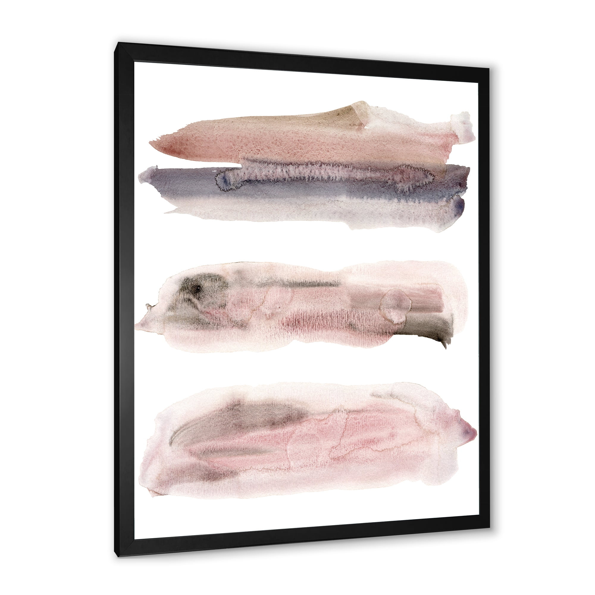 Designart 'Blue and Pink Clouds With Beige Spots II' Modern Framed Art Print