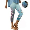 thumbnail image 2 of ZhuoLiL Capri Leggings for Women Clearance Leggings For Women Print Pants Summer Casual Knee Length 2024 Silm Comfy Cropped Pants, 2 of 5