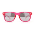 thumbnail image 3 of Matte Frost Neon Iconic Hipster Horn Rim Silver Mirror Sunglasses Pink, 3 of 4