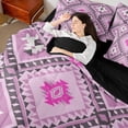 thumbnail image 4 of jejeloiu Retro Boho Aztec 7-Piece Bedding Comforter Set,Rustic Farmhouse Tribal King Bedding Sets,Pink Purple Bed Sheets For Teens,Microfiber Bedroom Decor Reversible, 4 of 8