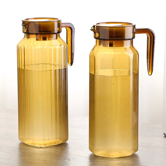 ETEREAUTY Large Capacity Plastic Water Jug with Lid, Multi-Color Design for Home Use, Beverage and Juice Serving Container