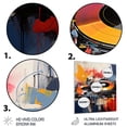 thumbnail image 3 of Designart "Pop art DJ Turntables II In Yellow and Red"Turntables & Boom Boxes Metal Wall Art Yellow Modern Office Room Wall Art, 3 of 6