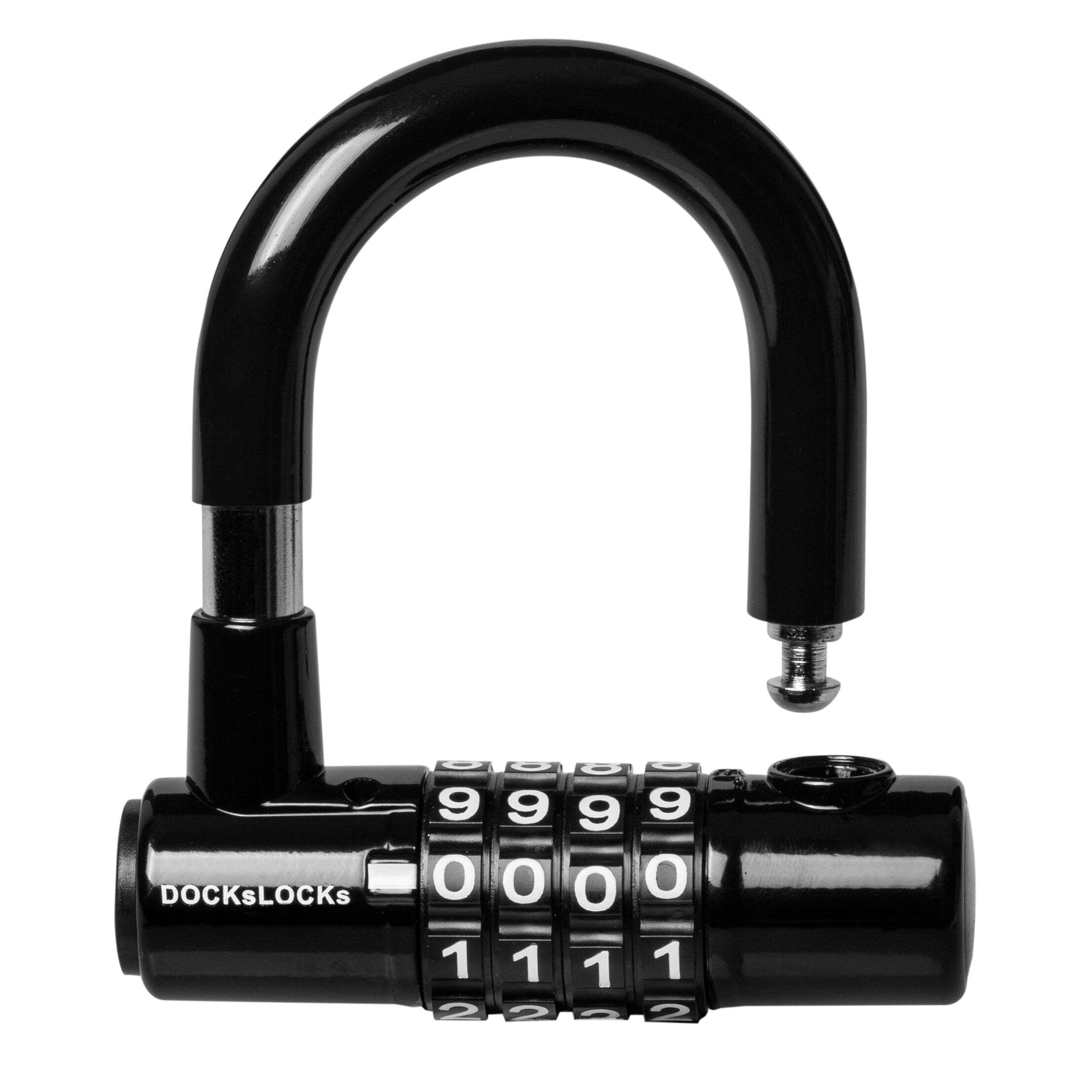 DocksLocks 10ft Weatherproof Straight Security Cable with U-Lock - Anti-Theft, Heavy Duty, Durable Outdoor Security for Kayaks, Bikes, Scooters - 1.8 lbs