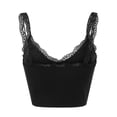 thumbnail image 4 of Playeras,Blusas y Tops,Ropa para Mujer Túnica camisetas sin mangas para las mujeres Top corto de encaje para mujer, camisola transparente sexy, camisola de retazos sin mangas (Black, L), 4 of 6