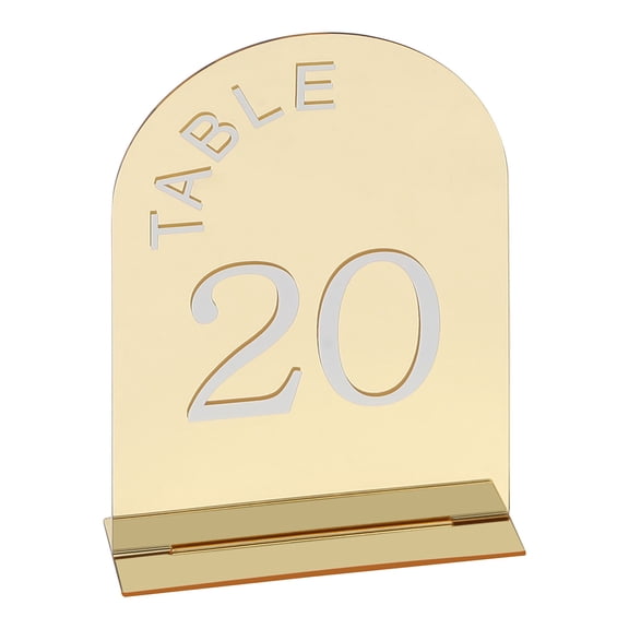 20 Pcs Wedding Table Numbers, Mirror Acrylic Table Number with Stands 1-20 Printed, Table Sign Numbers for Wedding Reception, Event, Party, Restaurant