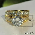 thumbnail image 5 of APIPEE 2pcs His and Hers Wedding Ring Sets Couples Engagement Rings Women and Men 925 Sterling Silver AAA Cubic Zirconia 14k Gold Plated, 5 of 7