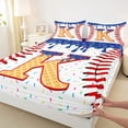 thumbnail image 4 of Erosebridal Initial Letter K Full Size Sheets for Boy, Cute Ball Print Bed Sheets, 4 Pieces, 4 of 5